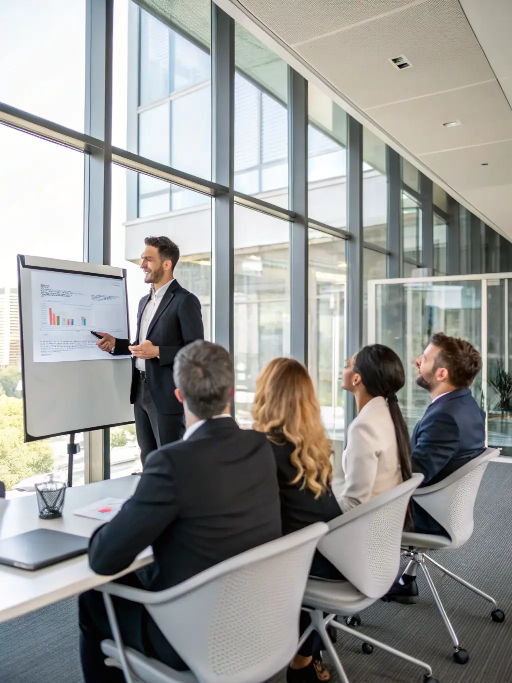A consultant facilitating a decision-making workshop, guiding executives through strategic planning exercises.
