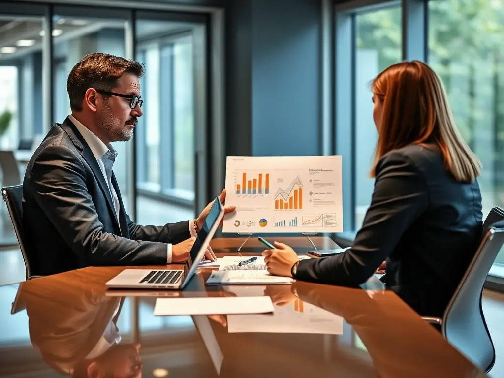 A visual representation of a business coach mentoring a client, emphasizing personalized support and guidance.